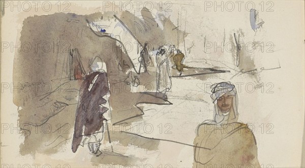 Street with figures in Biskra, 1922. Creator: Marius Bauer.