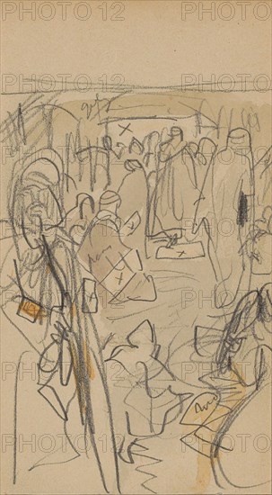 Street with figures in Biskra, 1922. Creator: Marius Bauer.