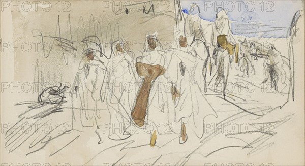 Street with figures in Biskra, 1922. Creator: Marius Bauer.