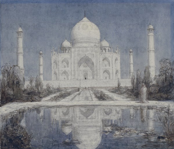 Taj Mahal by moonlight, 1877-1932. Creator: Marius Bauer.