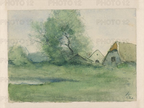 Farm with trees, 1921. Creator: Pieter H.J.J. Ras.