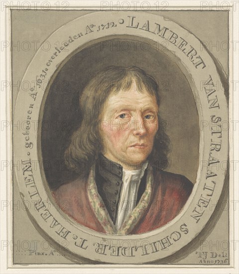 Portrait of the painter Lambert van Straaten, 1736. Creator: Tako Hajo Jelgersma.