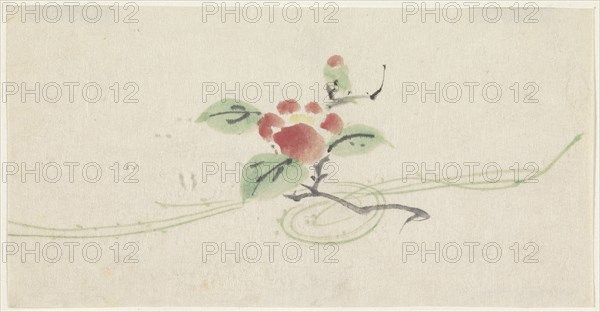 Branch with red camellia, 1808-1861. Creator: Utagawa Kuniyoshi.