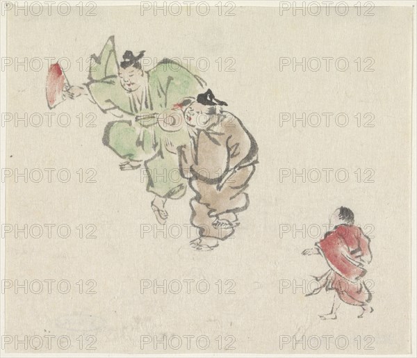 Two dancers and a child, 1808-1861. Creator: Utagawa Kuniyoshi.