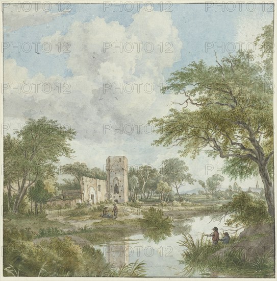 Landscape with castle ruins, 1754-1831. Creator: Wybrand Hendriks.