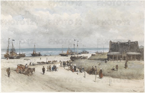The Beach at Scheveningen, 1873. Creator: Johannes Bosboom.