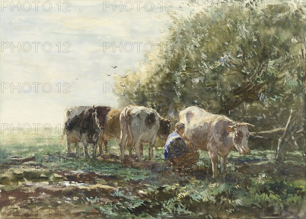 The Milking Pen, 1854-1910. Creator: Willem Maris.