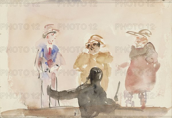 Three performers on stage, 1875-1934. Creator: Isaac Lazerus Israels.