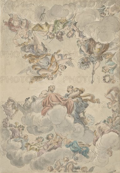 Design for a ceiling with the marriage of Jupiter and Juno, c. 1748-c. 1795. Creator: Petrus Norbertus van Reysschoot.