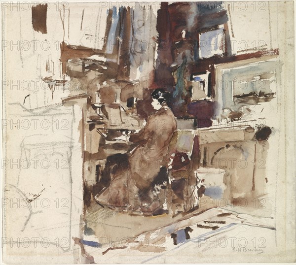 Woman in studio with harmonium, 1867-1923. Creator: George Hendrik Breitner.