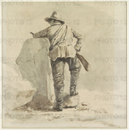 Resting boy, seen from the back, 1825-1893. Creator: Johann Bernard Klombeck.