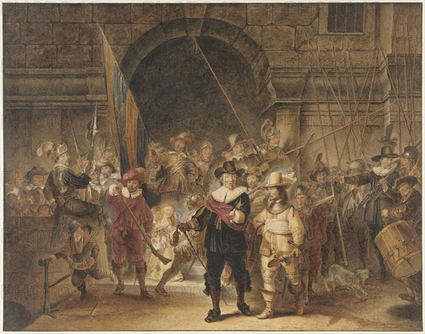 The Night Watch, 1779. Creators: Jacob Cats, Gerrit Lundens.