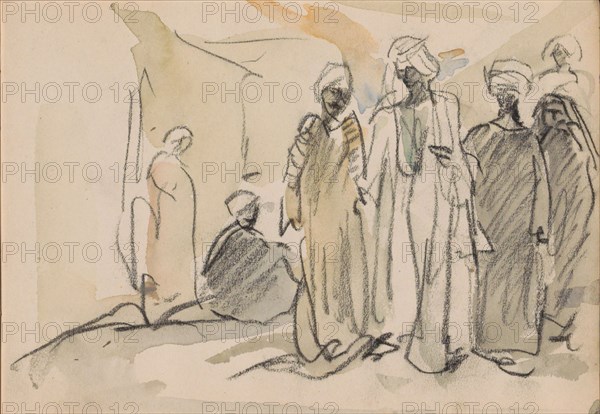Group of Egyptians, 1919. Creator: Marius Bauer.