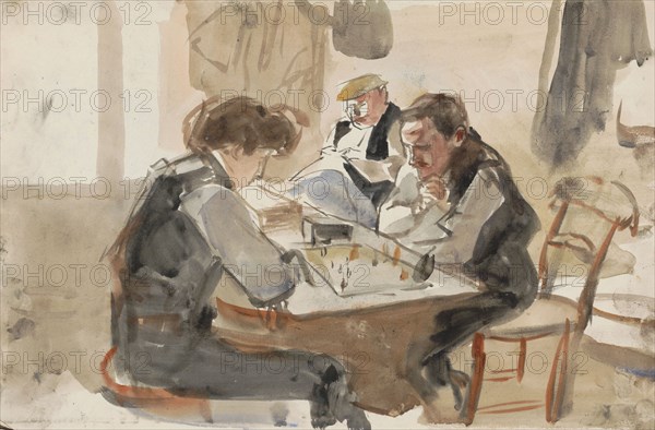 Men playing chess, 1875-1934. Creator: Isaac Lazerus Israels.