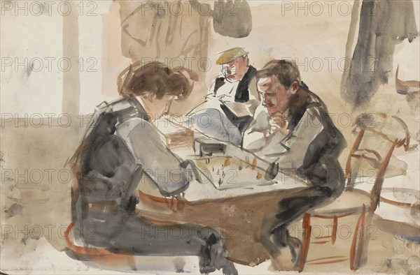 Men playing chess, 1875-1934.  Creator: Isaac Lazerus Israels.