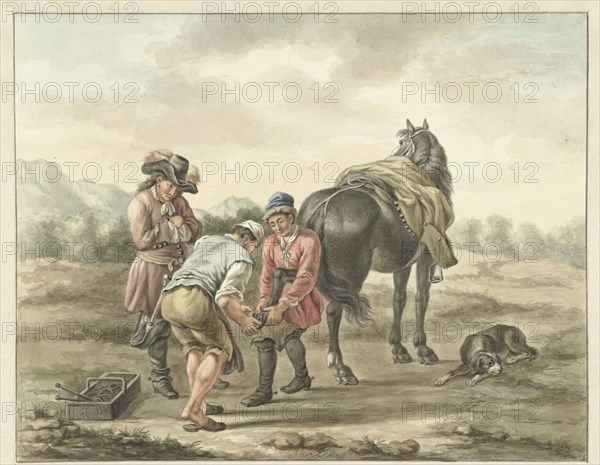 Farrier in landscape, 1741-1820. Creator: Abraham Delfos.