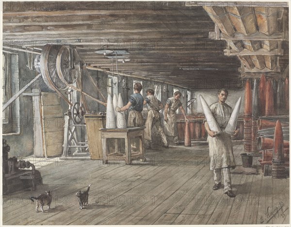 Interior of the sugar factory of the Vom Rath company, 1885. Creator: Ernst Witkamp.