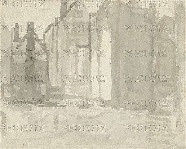 Construction site Sint Agnietenstraat in Amsterdam, 1903. Creator: George Hendrik Breitner.