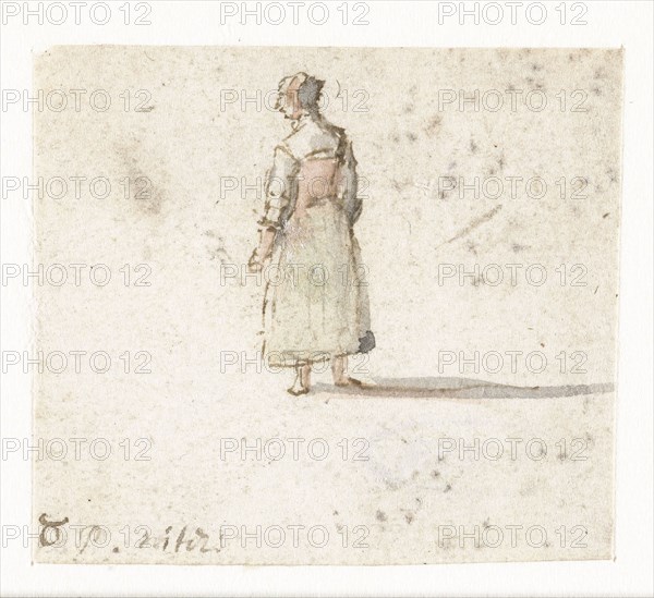 Standing woman, seen from behind, 1633-1687. Creator: Gillis Neyts.