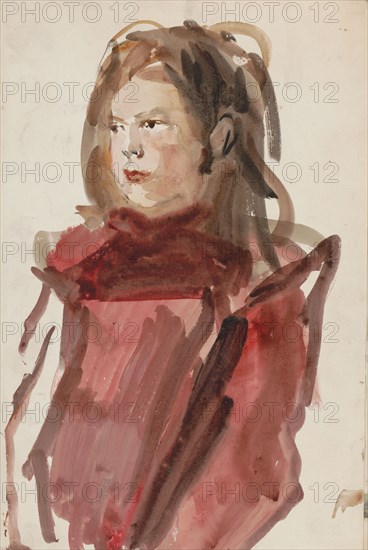Portrait of an unknown woman, 1875-1934. Creator: Isaac Lazerus Israels.