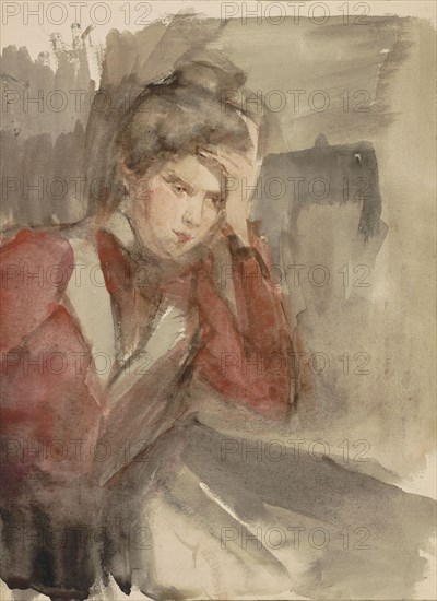 Portrait of an unknown young woman, c. 1890-c. 1920. Creator: Isaac Lazerus Israels.