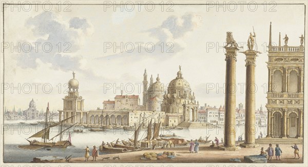 View of the Sta. Maria della Salute from St. Mark's Square in Venice, 1650-1699. Creator: Jan van Call.
