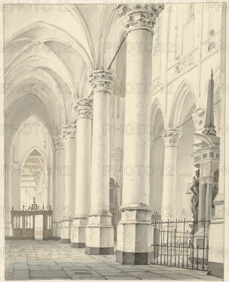 View in the Nieuwe Kerk in Delft, 1819. Creator: Johannes Jelgerhuis.