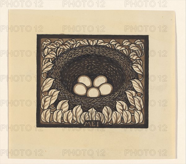 Bird's nest with eggs, 1887-1924. Creator: Julie de Graag.