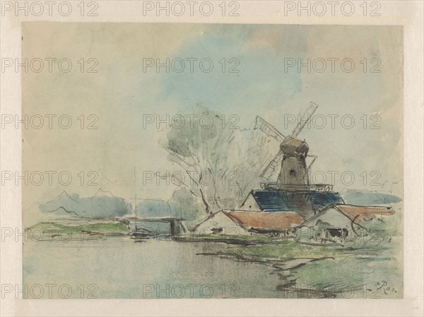 Windmill between the Haarlemmerpoort and the Leidse Bosje, 1903. Creator: Pieter H.J.J. Ras.