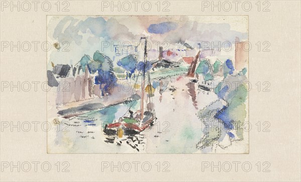 The Kostverloren Canal in Amsterdam (looking north?), 1915. Creator: Rik Wouters.