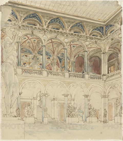 Courtyard of the Ecole des Beaux-Arts in Paris, 1872-1904. Creator: Wilhelm Cornelis Bauer.