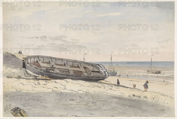 Schuiten on the beach, 1834-1893. Creator: Willem Antonie van Deventer.