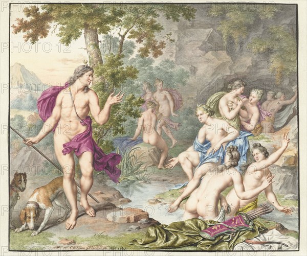 Actaeon surprises Diana and her companions, 1693. Creator: Willem van Mieris.