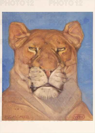 Head of a lioness, 1866-1939. Creator: Bernard Willem Wierink.