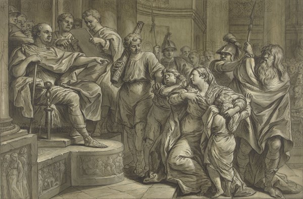Eponina asks Vespasian for mercy for Sabinus, 1726-1783. Creator: Blaise Nicolas Lesueur.