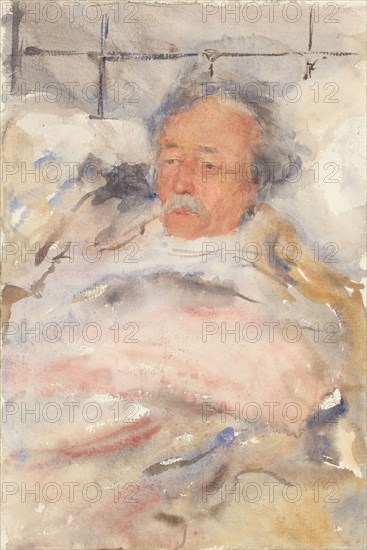 Portrait of Alphons Marie Antoine Joseph Grandmont, in bed, 1865-1913. Creator: Abrahamina Arnolda Louisa Hubrecht.