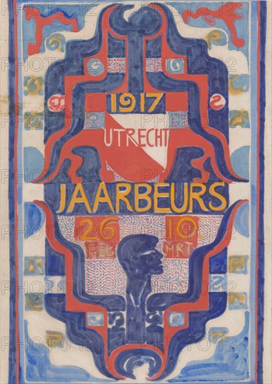 Design for a poster for the Jaarbeurs in Utrecht in 1917, 1874-1917. Creator: Carel Adolph Lion Cachet.