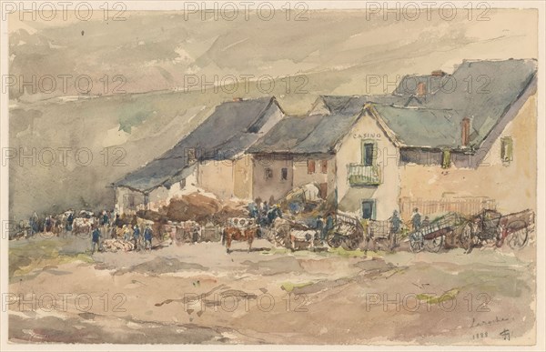 Village scene in Laroche, 1888. Creator: Carel Nicolaas Storm.
