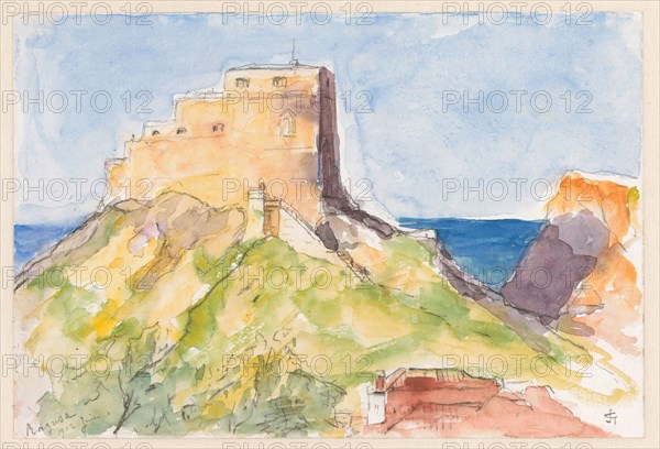 Ragusa, the old castle seen from the window of the hotel Impérial 1902 (morning), 1902. Creator: Carel Nicolaas Storm.