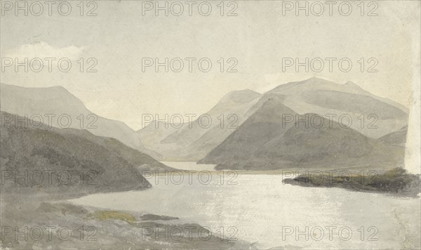 Sunlight over a Lake near Snowdon, Llanberis, North Wales, 1800-1810. Creator: Cornelius Varley.