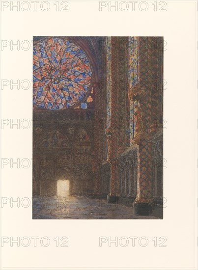 Interior of the Sainte Chapelle, view from the entrance, 1865-1939. Creator: Daniel Jordens.