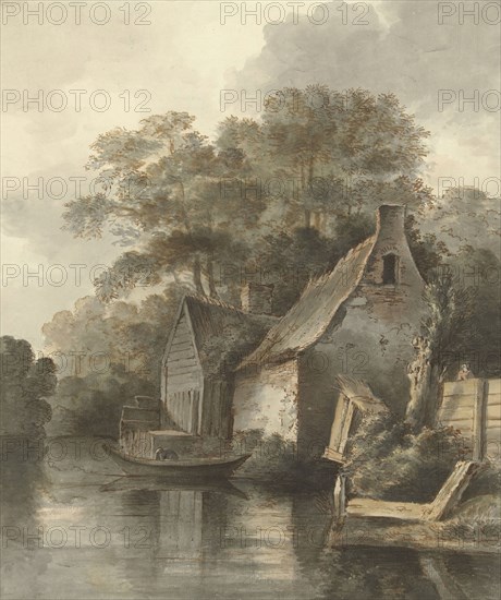 Houses on a canal, 1776-1821. Creator: Daniel Kerkhoff.