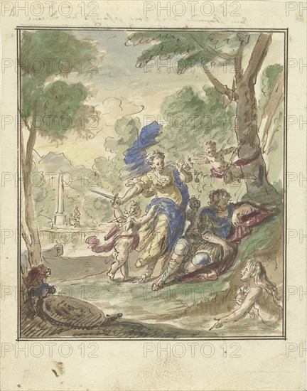 Armida and Rinaldo, 1677-1755. Creator: Elias van Nijmegen.