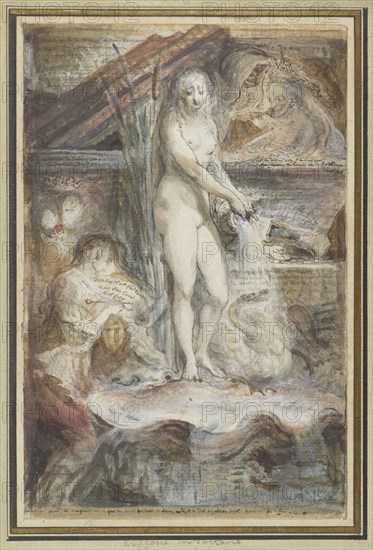 Allegory of the death of Voltaire, 1778-1780. Creator: Gabriel de Saint-Aubin.