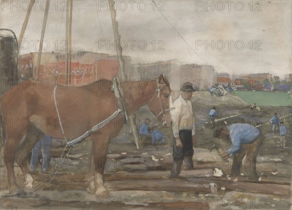 Building site in the west of old Amsterdam, 1900. Creator: George Hendrik Breitner.