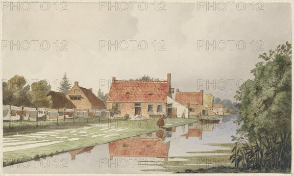 Bleacheries near a canal, 1820-1872. Creator: Hendrik Abraham Klinkhamer.
