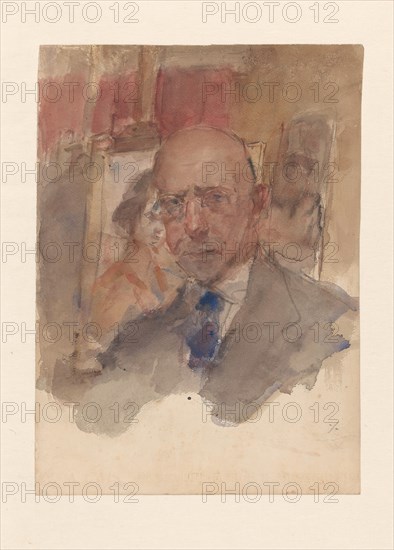 Self-portrait of Isaac Israels (unfinished), c.1875-c.1934. Creator: Isaac Lazerus Israels.