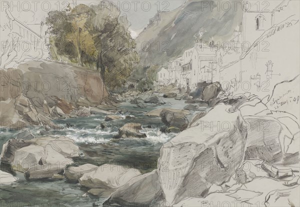 View at Lynmouth, Devon, 1849. Creator: James Holland.