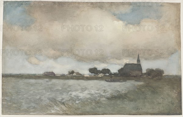View of the Church at Noordse Dorp near Noorden, c.1880-c.1885. Creator: Jan Hendrik Weissenbruch.