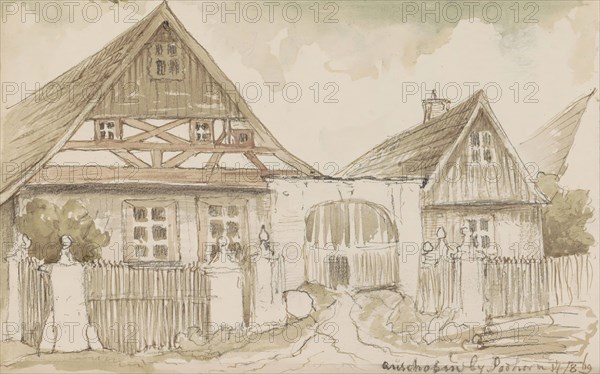 Half-timbered house at the Podhorn mountain in Marienbad, 1869. Creator: Johannes Tavenraat.